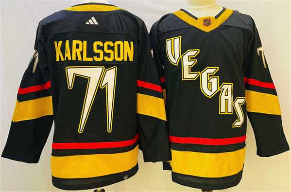 Mens Vegas Golden Knights #71 William Karlsson Black 2022-23 Reverse Retro Stitched Jersey->vegas golden knights->NHL Jersey